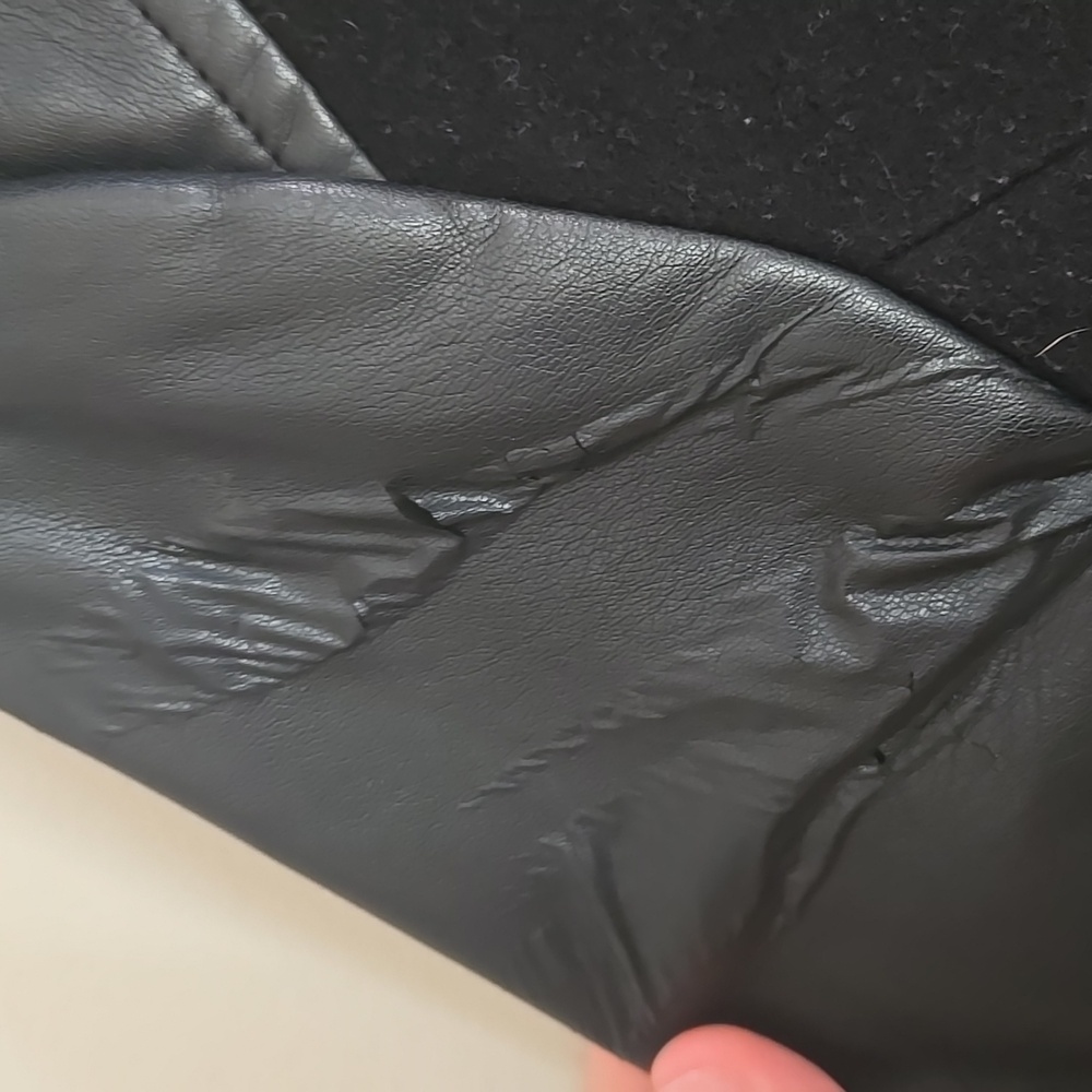 Marc New York Andrew Marc Faux Leather Sleeve Pea Coat - Picture 6 of 16